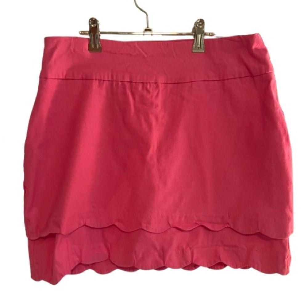 Crown & Ivy Scalloped Mini Skirt with Tiered Design